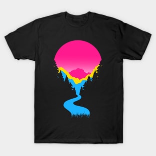 pansexual Pan Art Pride Sunset T-Shirt